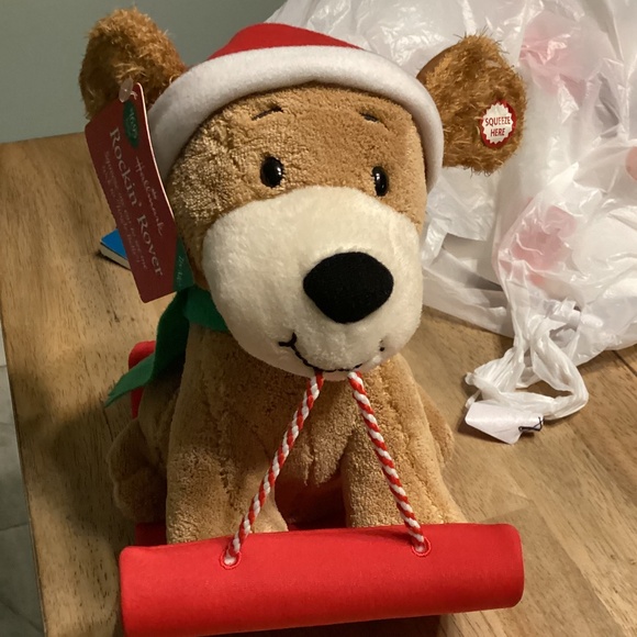 Vintage Hallmark  Rockin Rover Musical Plush Dog, Barks And Rocks See Video - Picture 1 of 7